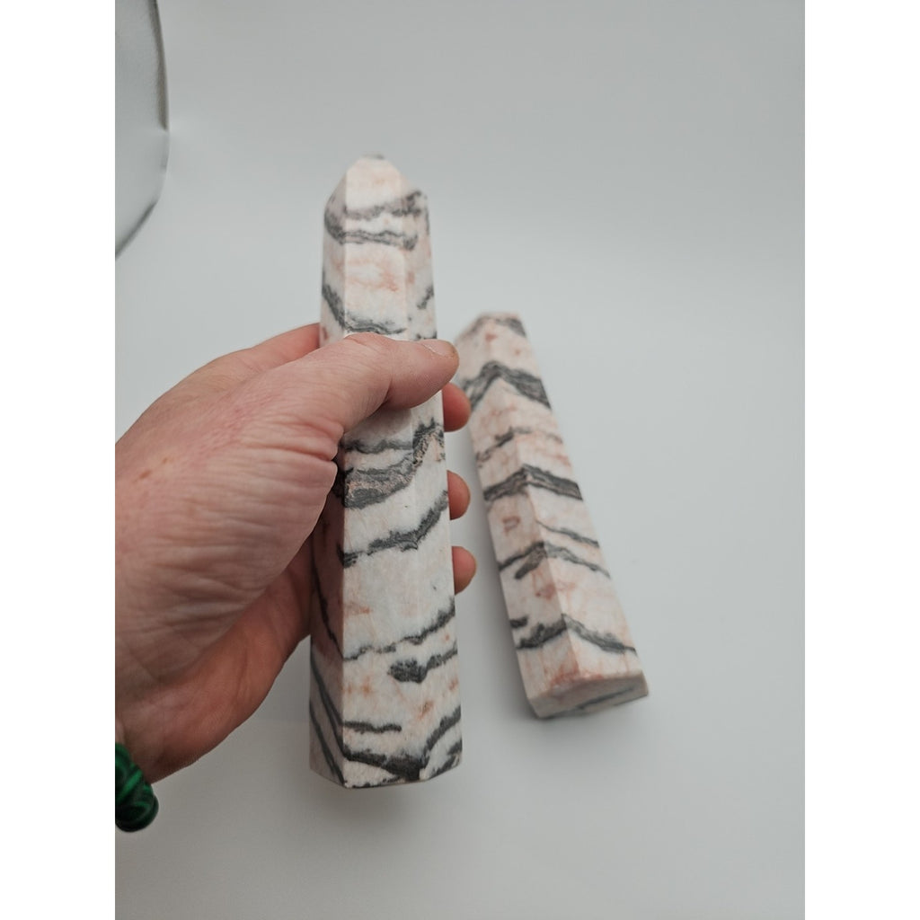 Pink Zebra Jasper 2.37lbs 1 Pair by CrystalCloud Company