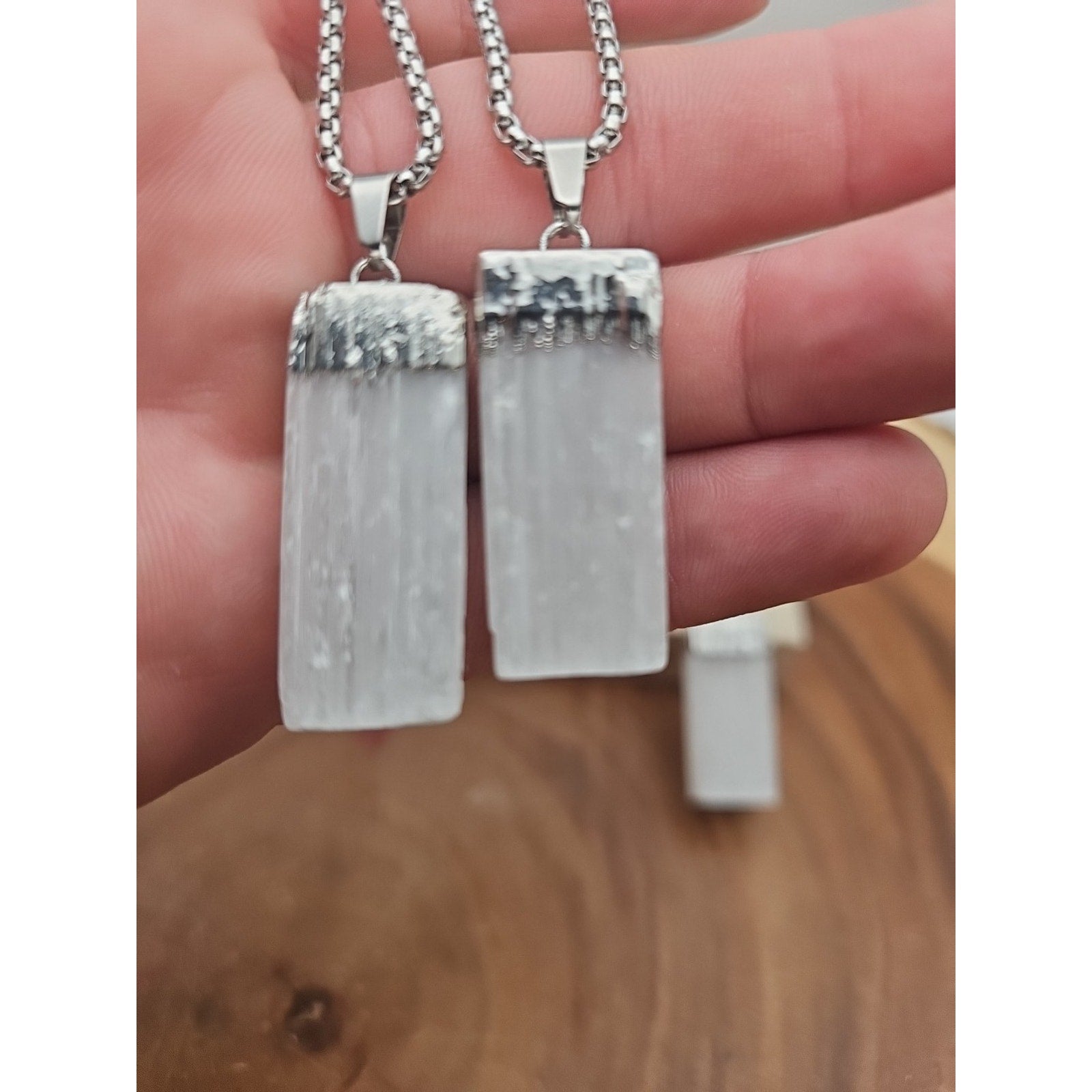Selenite Crystal Necklace 1 Each W/Chain by CrystalCloud Company