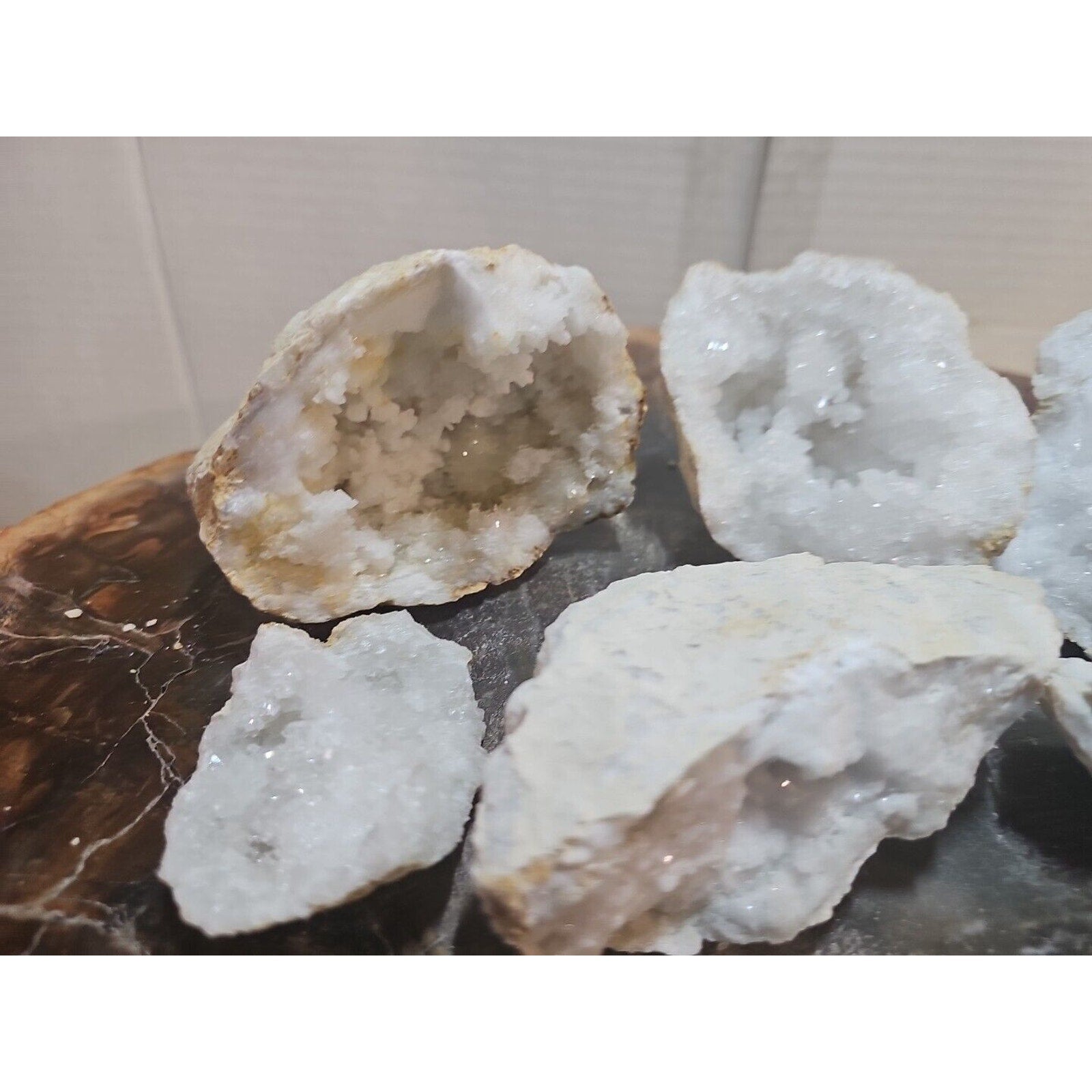 6pcs 2.72lbs Lot Geode Crystal Moroccan Quartz by CrystalCloud Company