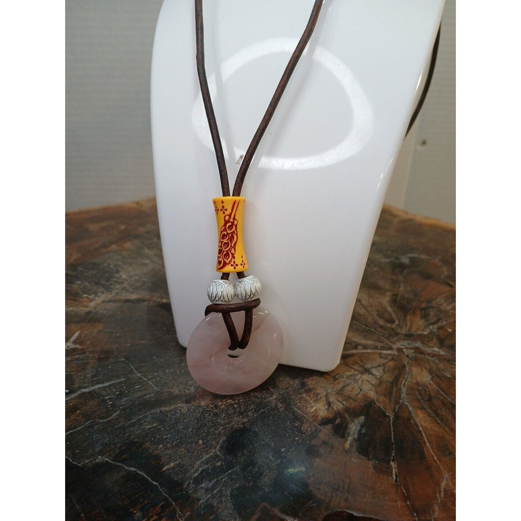 Rose Quartz Pendant Necklace — Handcrafted Natural Stone | CrystalCloud Company by CrystalCloud Company