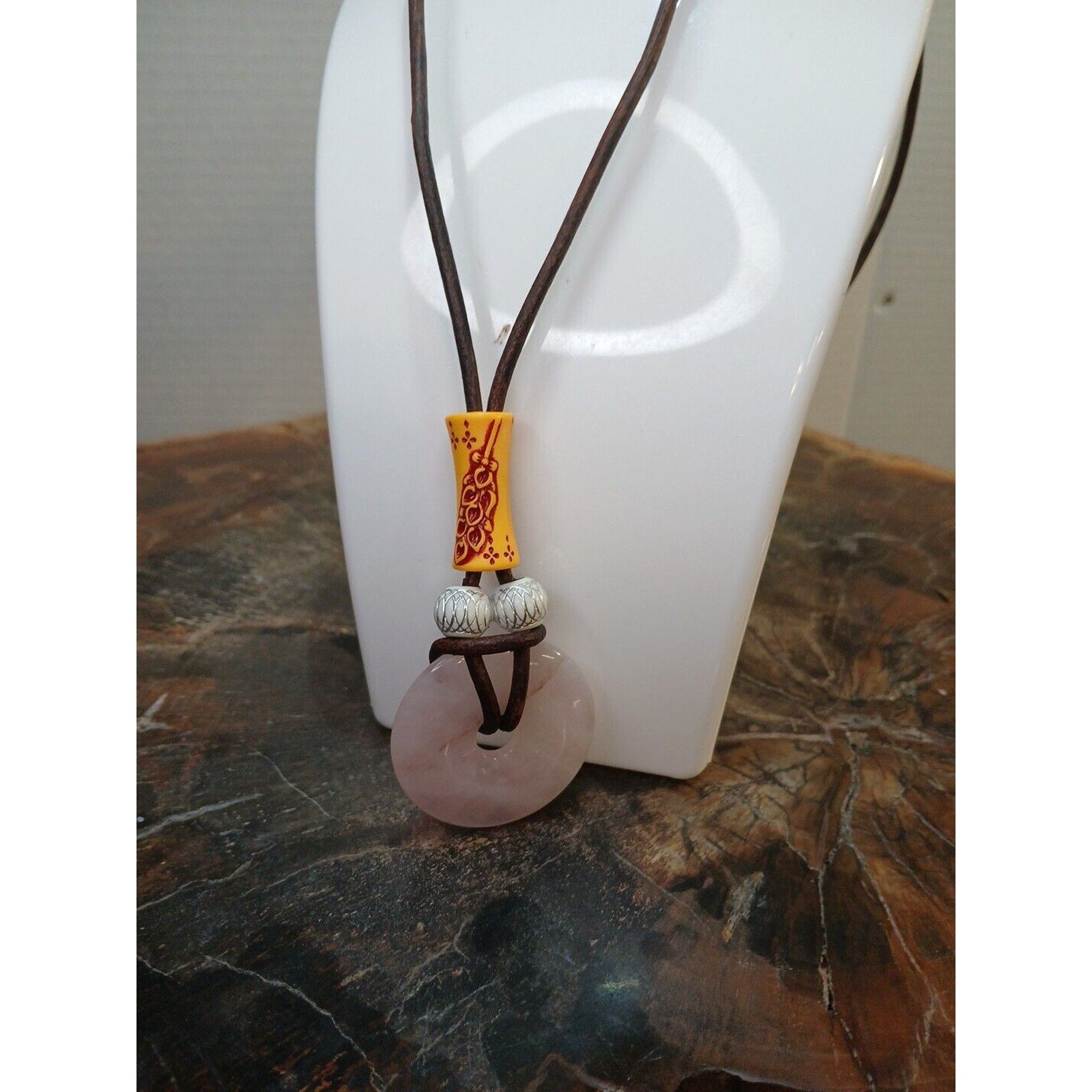 Rose Quartz Pendant Necklace — Handcrafted Natural Stone | CrystalCloud Company by CrystalCloud Company