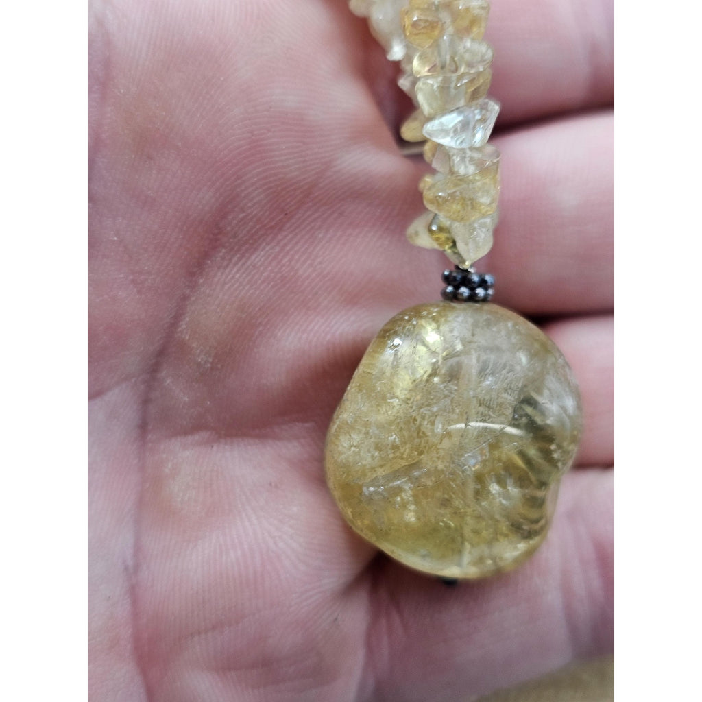 Vintage Citrine Sterling Silver Pendant Necklace - Radiant Golden Specimen | CrystalCloud Company by CrystalCloud Company