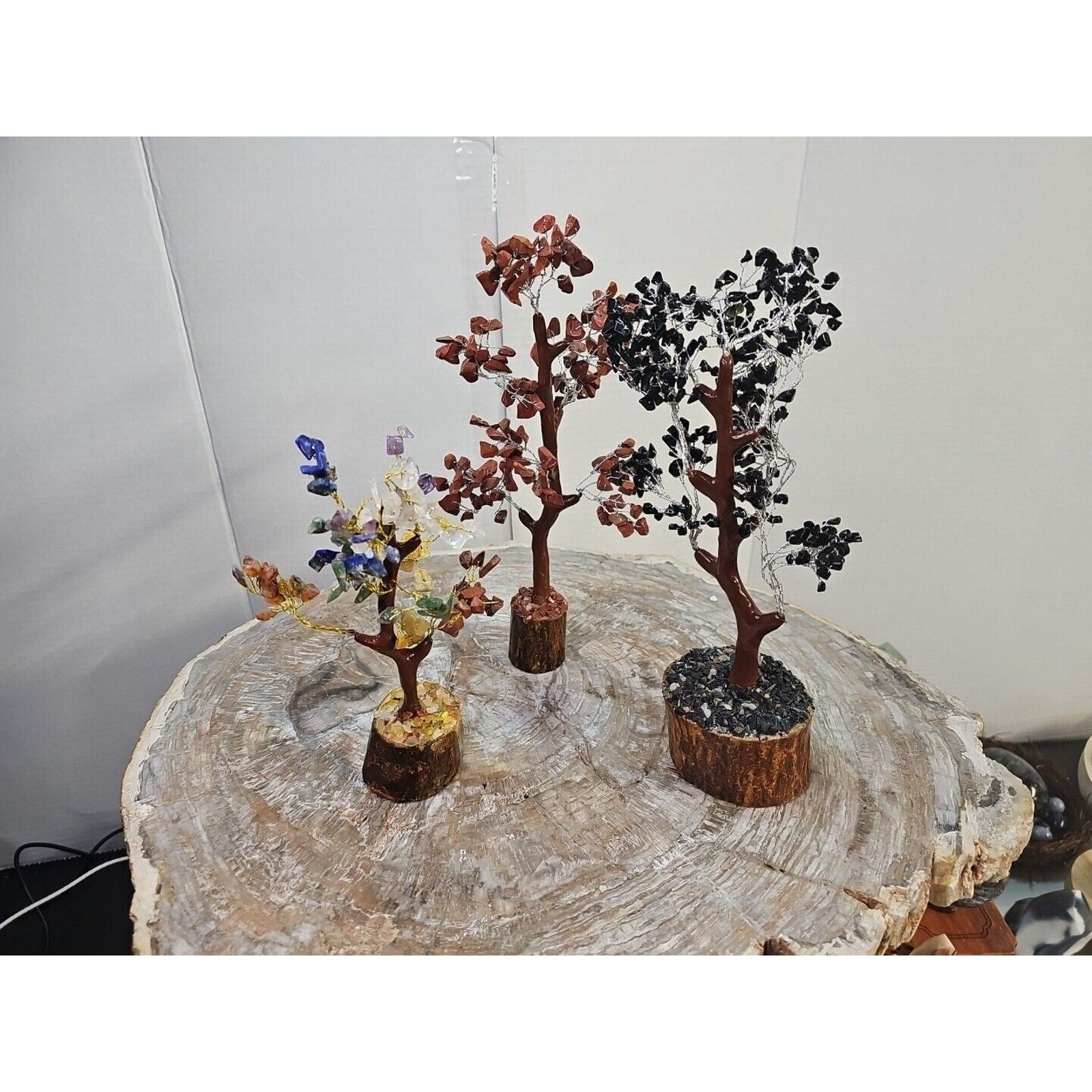 Crystal Gemstone Bonsai Tree — Carnelian, Amethyst & Quartz on Gold Branches | CrystalCloud Company by CrystalCloud Company