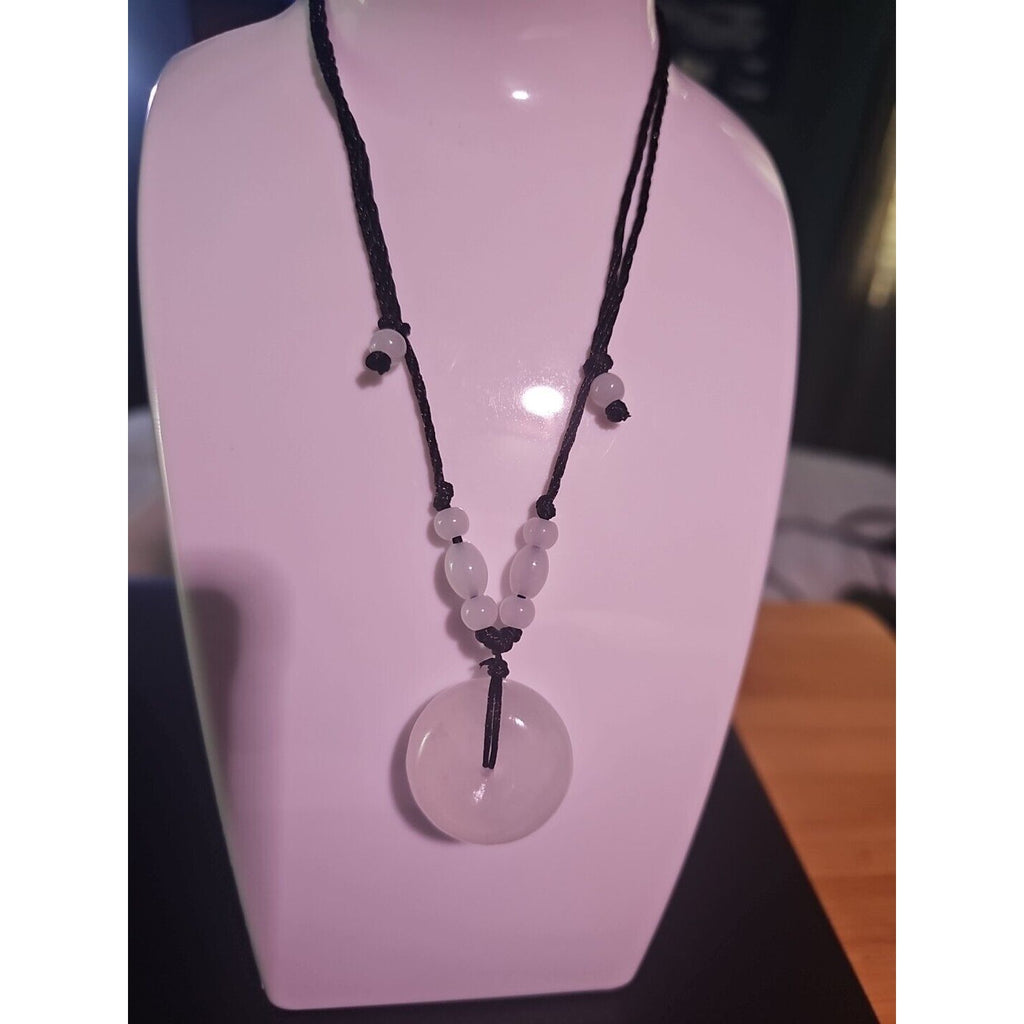 Beautiful! Natural Jade Peace Lucky Buckle Pendant Necklace Healing Adjustable by CrystalCloud Company