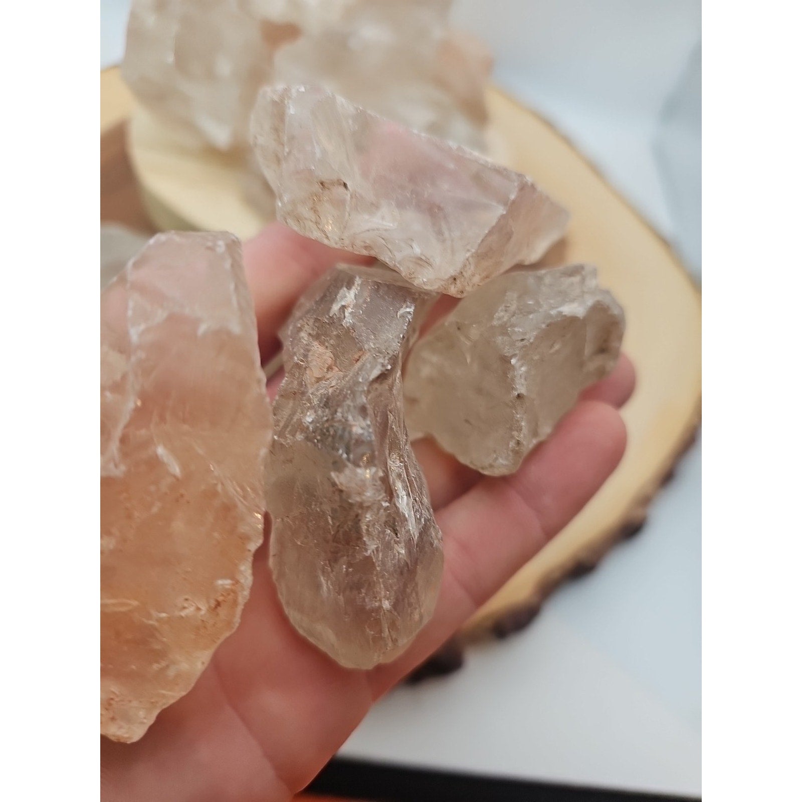 1lb Natural Raw Clear White Quartz Crystal Original Healing 5pcs Avg by CrystalCloud Company