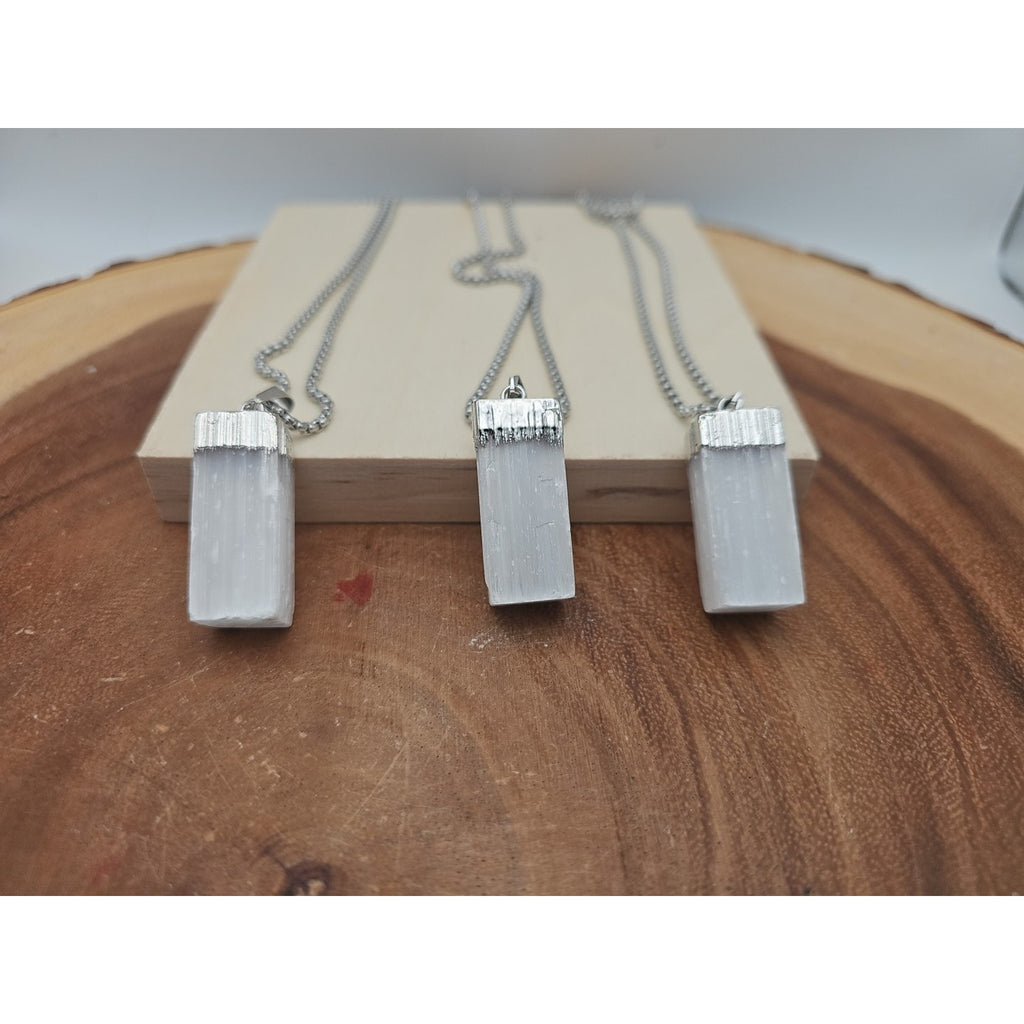 Selenite Crystal Necklace 1 Each W/Chain by CrystalCloud Company