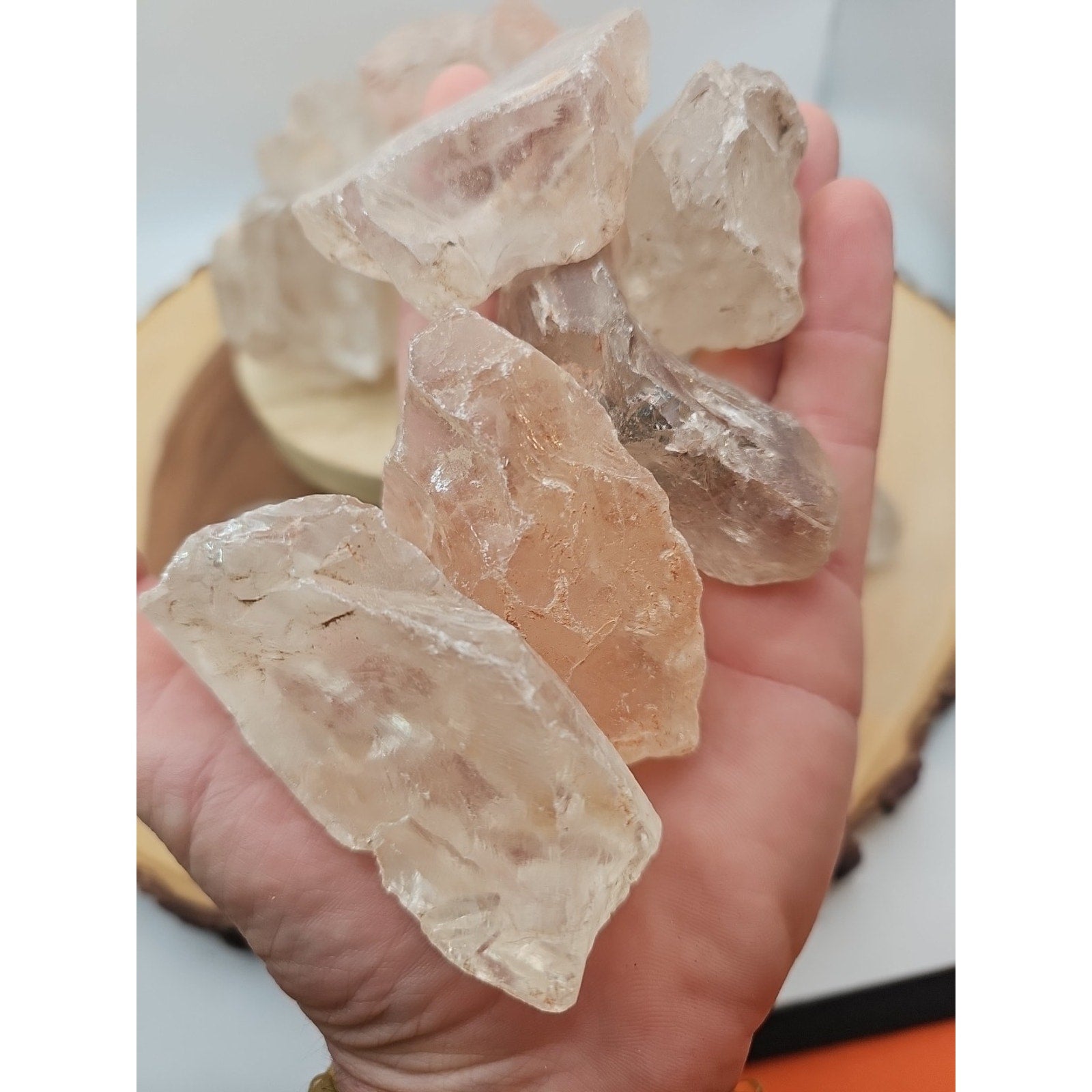 1lb Natural Raw Clear White Quartz Crystal Original Healing 5pcs Avg by CrystalCloud Company