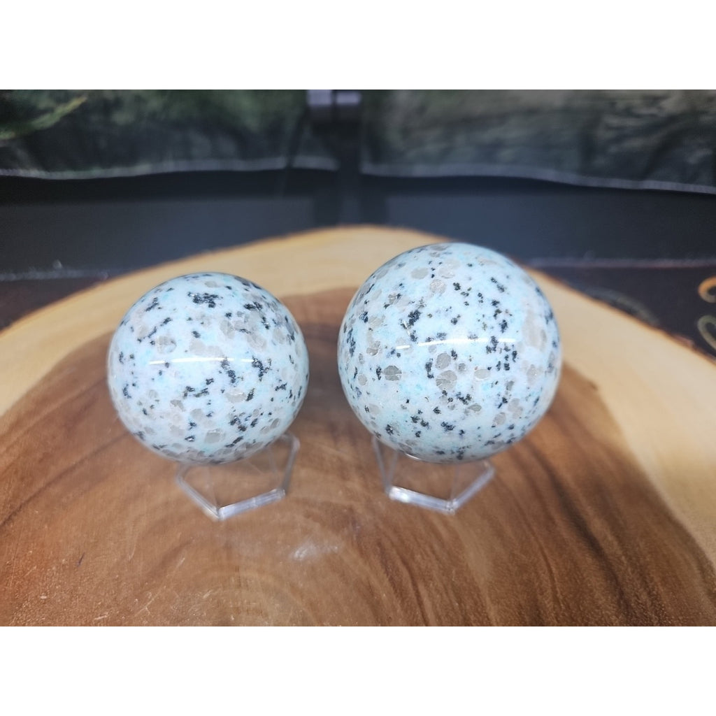 2Pcs A Set Of Natural Quartz Crystal Jasper Sphere Ball Polished 50-60mm &stand by CrystalCloud Company