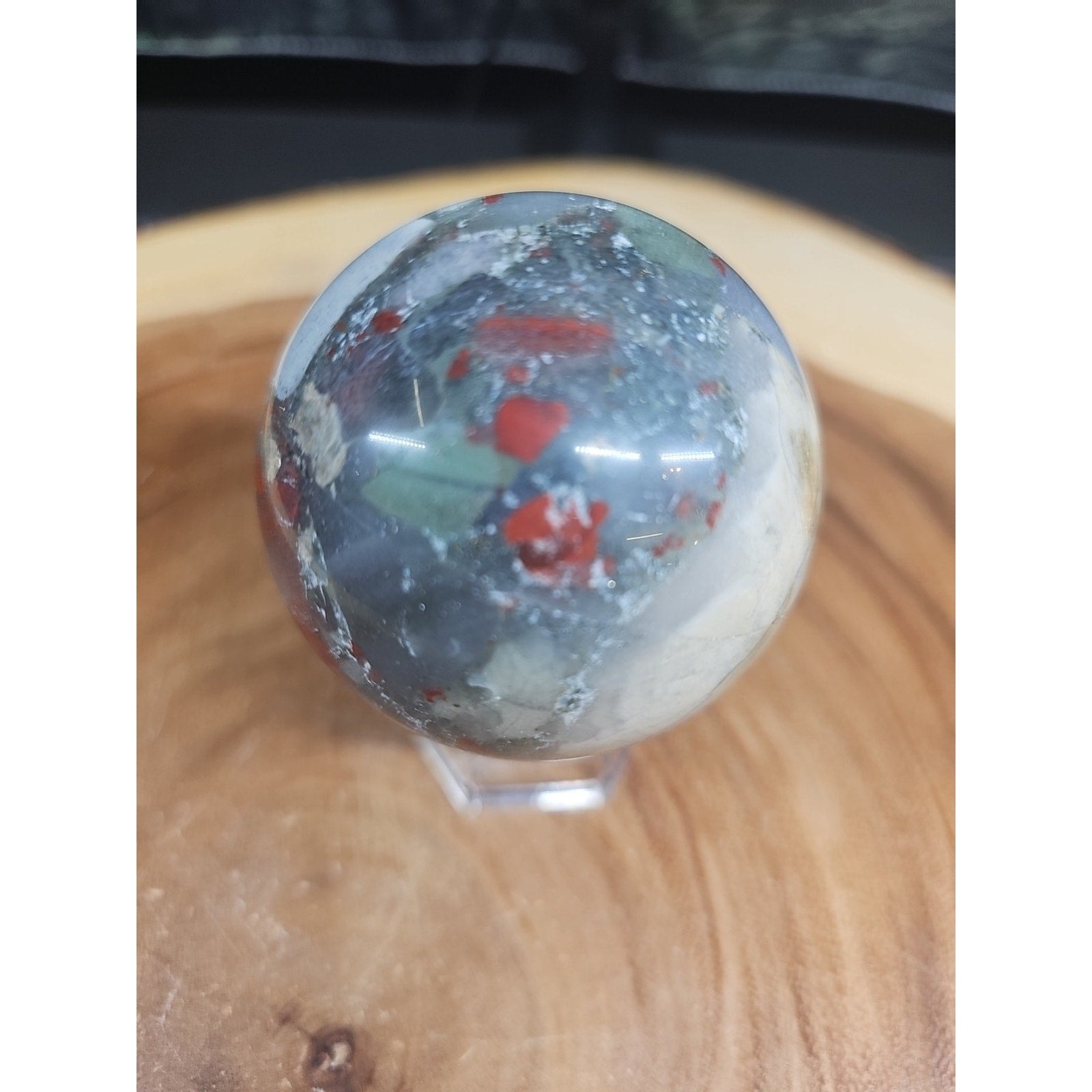 Natural Quartz Crystal Jasper Sphere Ball Polished 63mm &stand by CrystalCloud Company