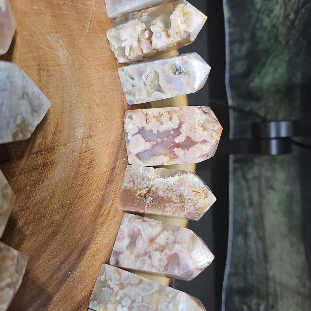 Phantom Agate cornelian towers by CrystalCloud Company