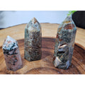 Set of 3 Moss Agate Towers