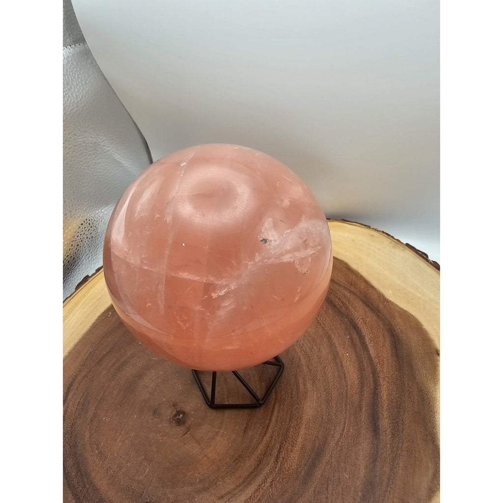 3.85lb Natural Pink Rose Quartz Crystal Sphere 98-107mm W/stand by CrystalCloud Company