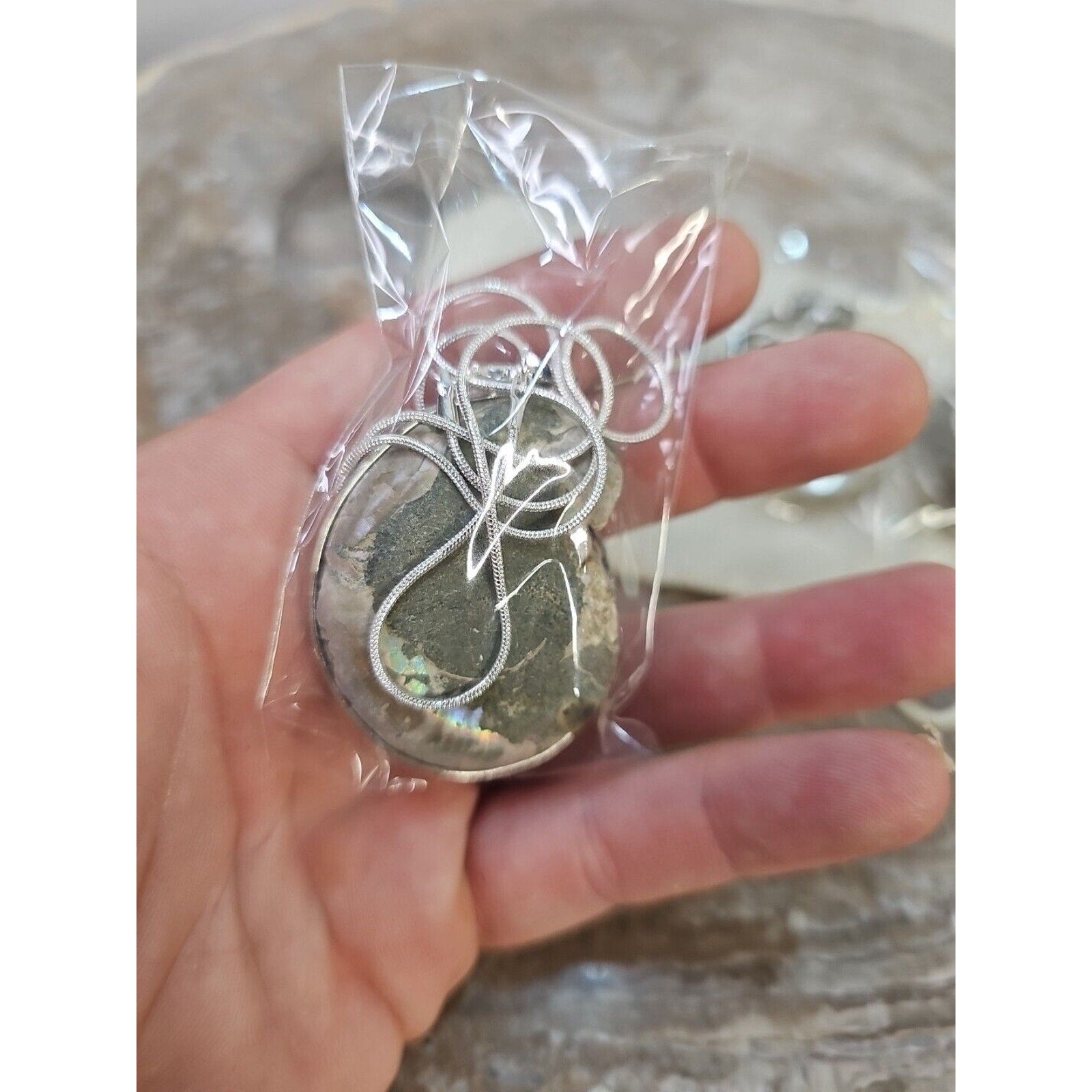 Ammonite Fossil Pendant Necklace — Handmade with 18-inch Silver Chain | CrystalCloud Company by CrystalCloud Company
