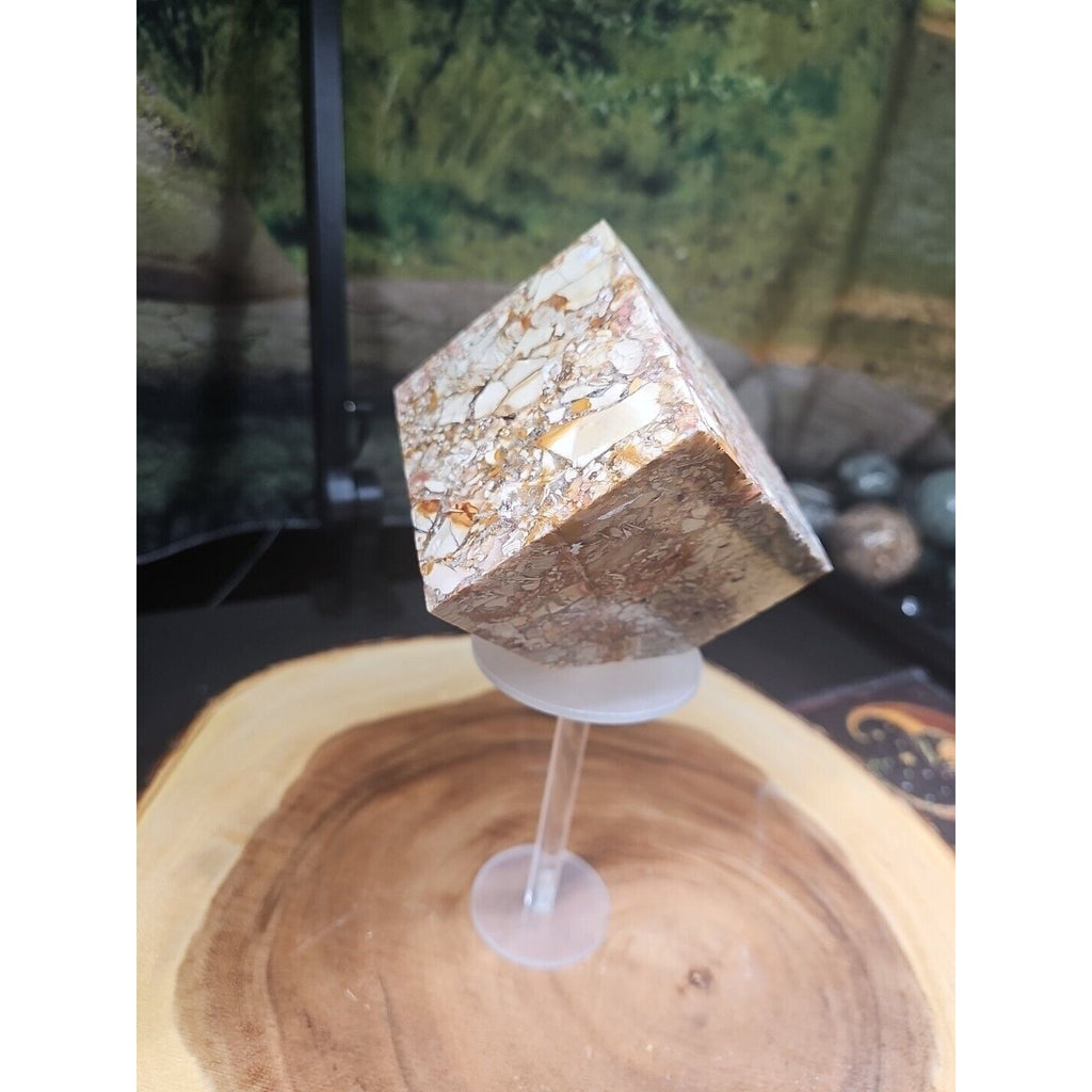 2.83LB 1Pcs Natural Ocean Jasper Onyx Quartz Crystal Geode Square Heptahedron by CrystalCloud Company