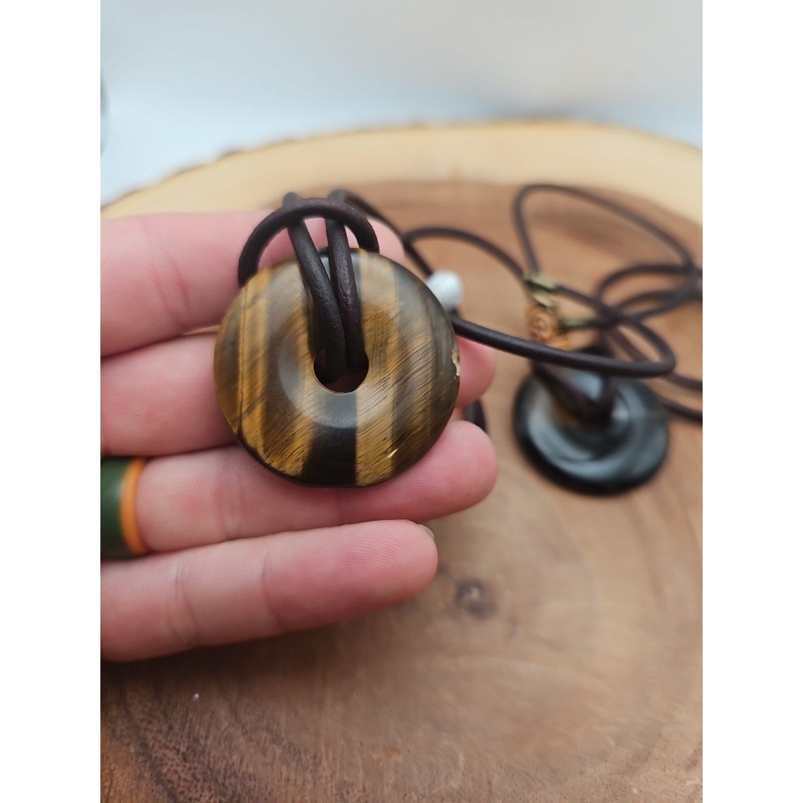 Tigers Eye Necklace 16in 1each Handmade To Order by CrystalCloud Company