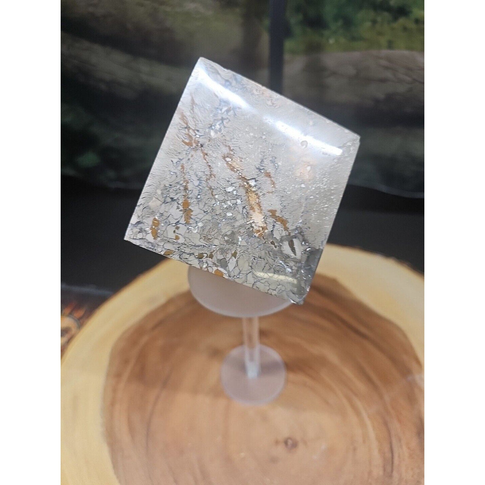2.41LB 1Pcs Natural Ocean Jasper Onyx Quartz Crystal Geode Square Heptahedron by CrystalCloud Company