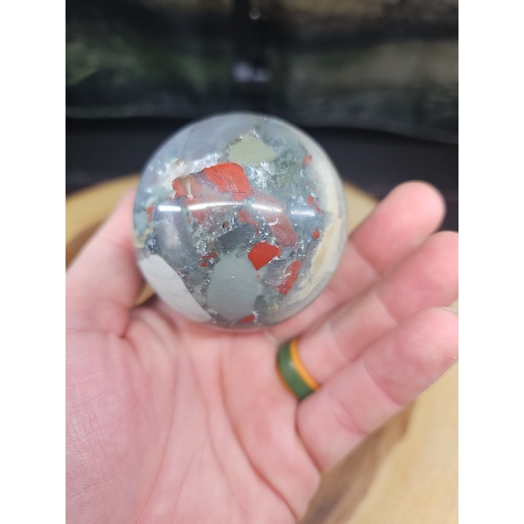 Natural Quartz Crystal Jasper Sphere Ball Polished 63mm &stand by CrystalCloud Company
