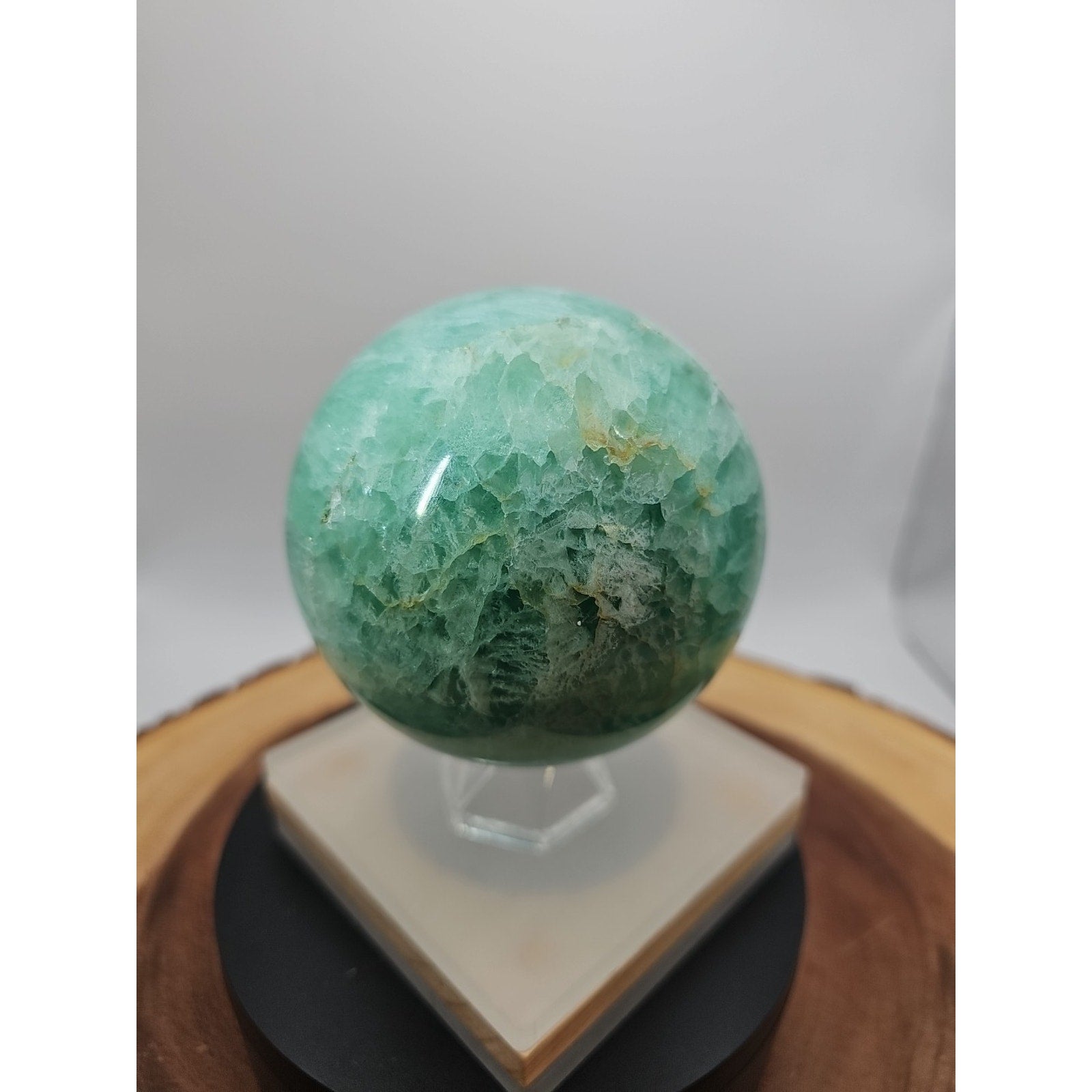 2.80 Natural Rainbow Fluorite Quartz Crystal Sphere Ball Polished Healing by CrystalCloud Company