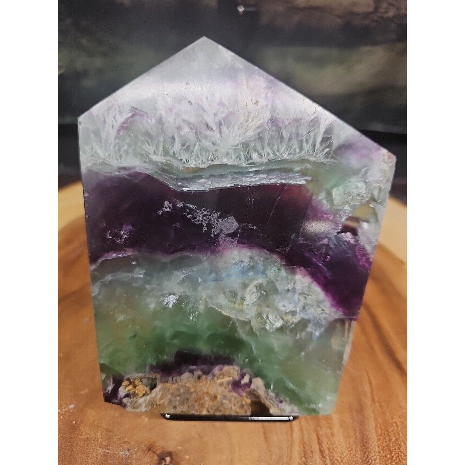 1.15LB Natural fluorite snowflake feather fluorite crystal quartz healing by CrystalCloud Company
