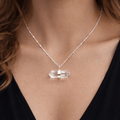 Clear Quartz Double Terminated Point Necklace with Silver Plating (17 Inches) (1 Piece) by Crystal River Gems