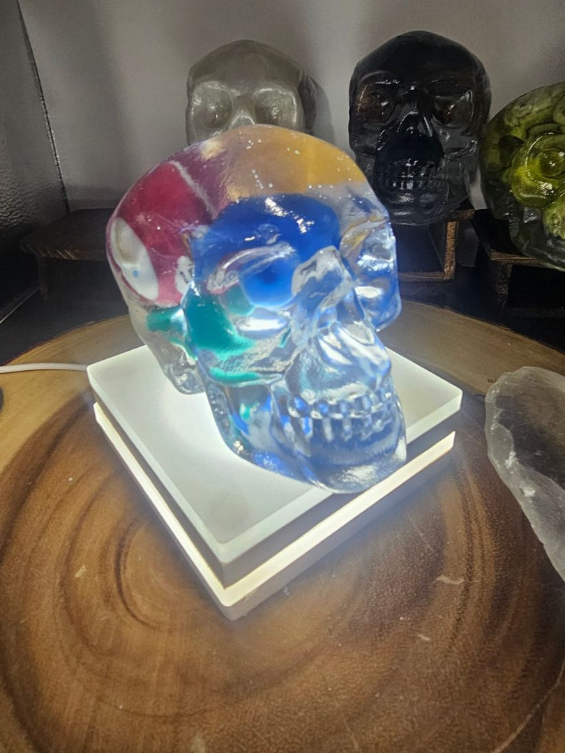 Billiard Ball Resin Skull - Vitreous Clear Cast Memento Mori | CrystalCloud Company by CrystalCloud Company