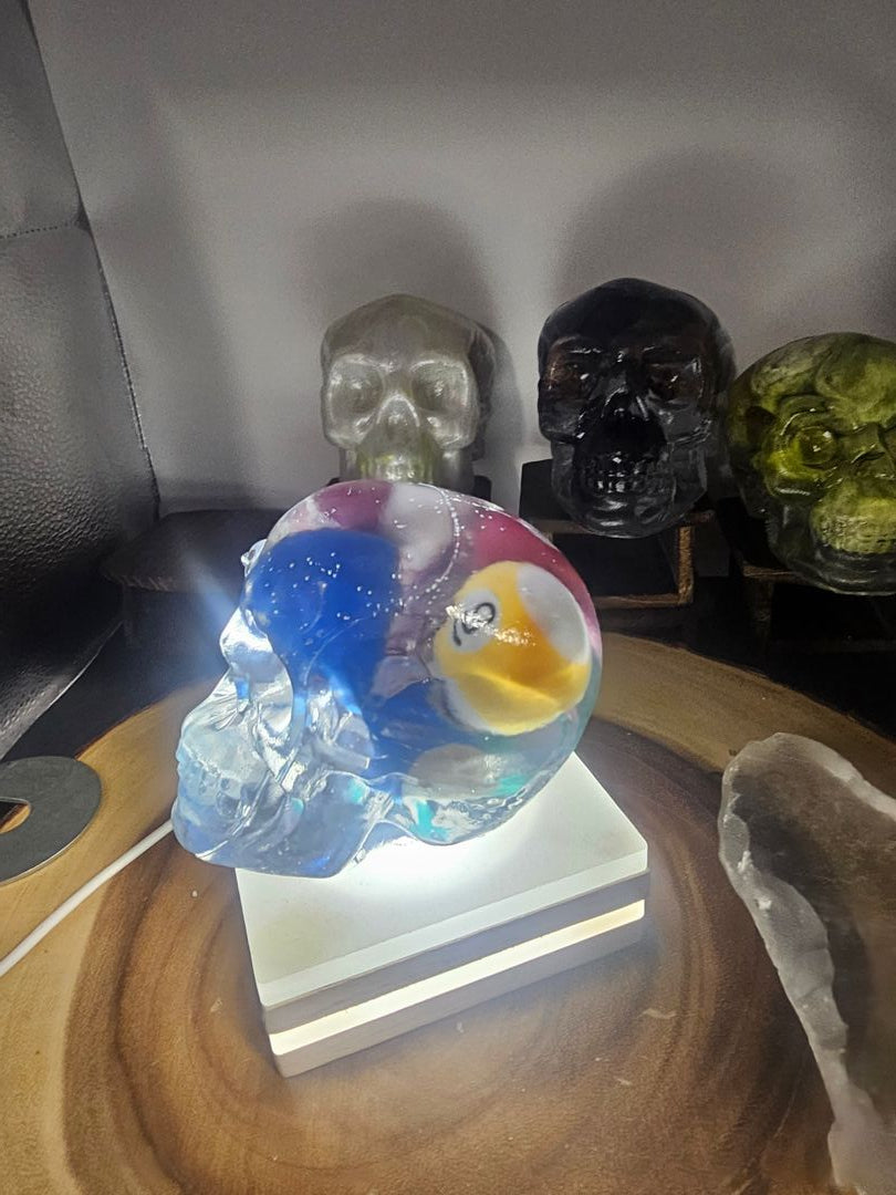 Billiard Ball Resin Skull - Vitreous Clear Cast Memento Mori | CrystalCloud Company by CrystalCloud Company