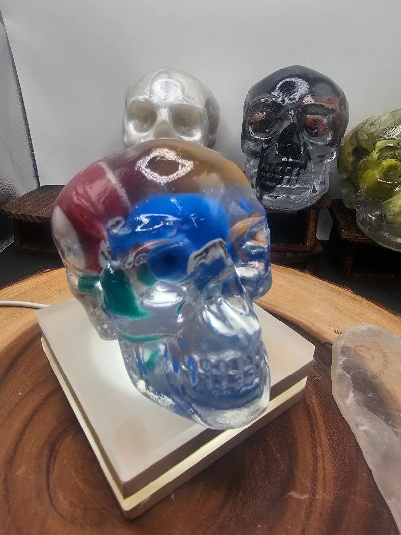 Billiard Ball Resin Skull - Vitreous Clear Cast Memento Mori | CrystalCloud Company by CrystalCloud Company