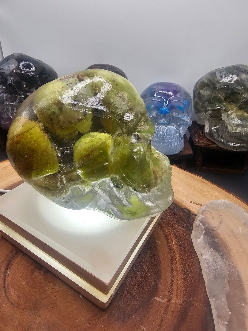 Ocean jasper Resin Anatomical Skull - Vitreous Botanical Specimen | CrystalCloud Company by CrystalCloud Company