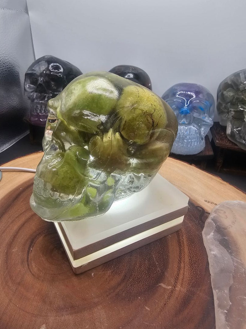 Ocean jasper Resin Anatomical Skull - Vitreous Botanical Specimen | CrystalCloud Company by CrystalCloud Company