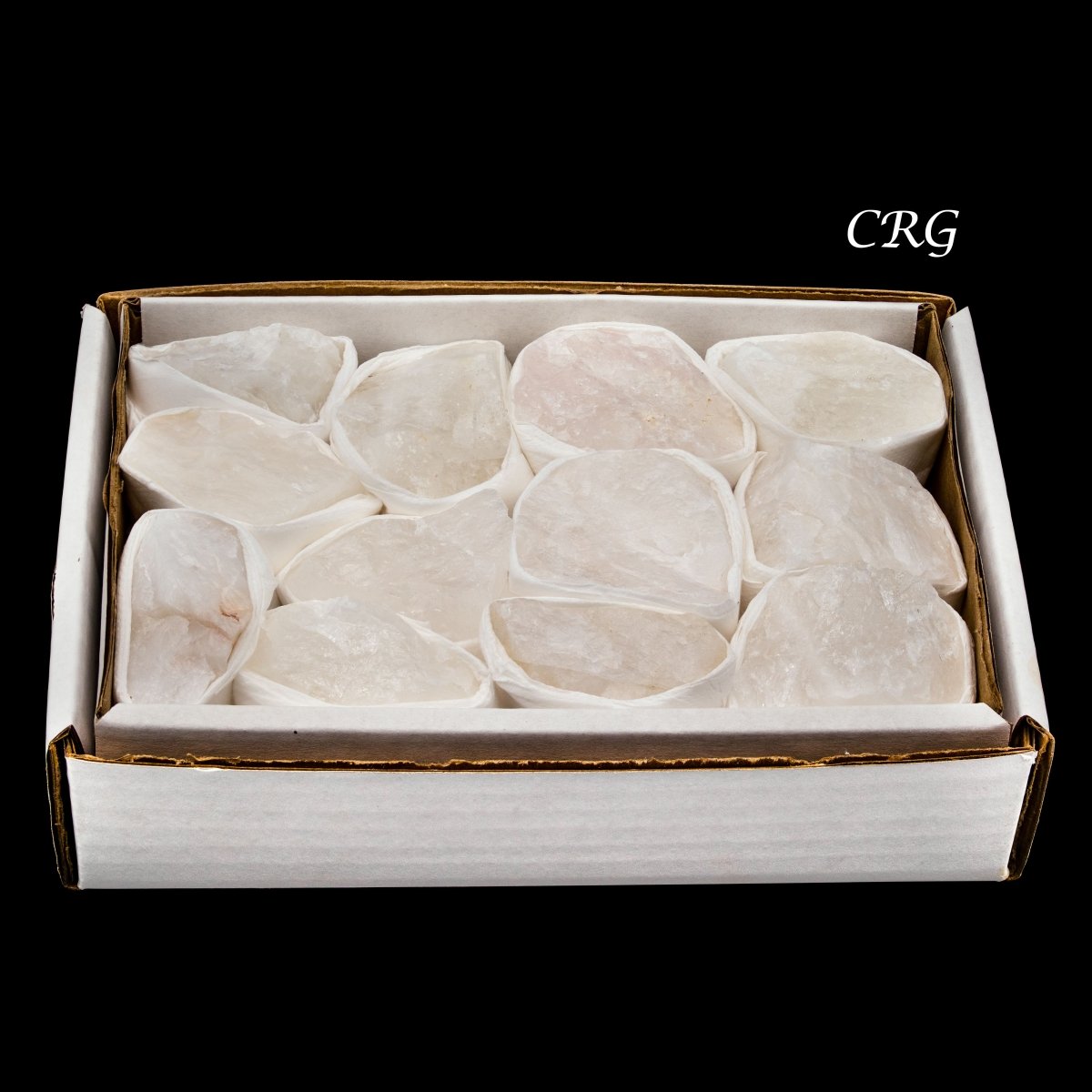Crystal Quartz Rough Small Flat (12 Pieces) Size 1.25 to 2.5 Inches Bulk Wholesale Lot Crystal Minerals by Crystal River Gems