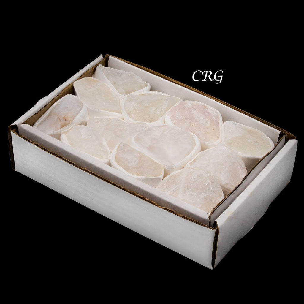 Crystal Quartz Rough Small Flat (12 Pieces) Size 1.25 to 2.5 Inches Bulk Wholesale Lot Crystal Minerals by Crystal River Gems