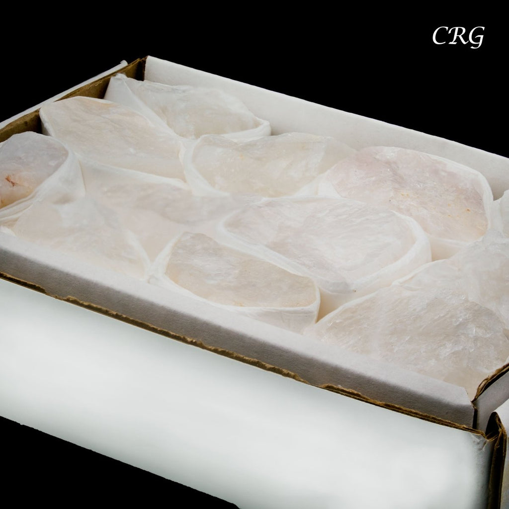 Crystal Quartz Rough Small Flat (12 Pieces) Size 1.25 to 2.5 Inches Bulk Wholesale Lot Crystal Minerals by Crystal River Gems