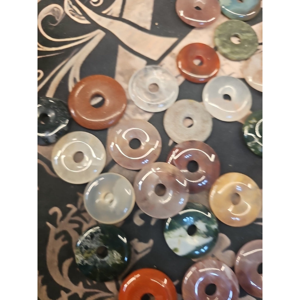 36Pcs Natural Quartz Crystal Jasper Peace Lucky Buckle Mixed Stone Healing by CrystalCloud Company