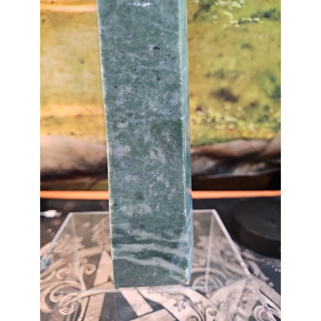 4.69lbs 12in Tall Green Jasper Crystal Point Tower Healing by CrystalCloud Company