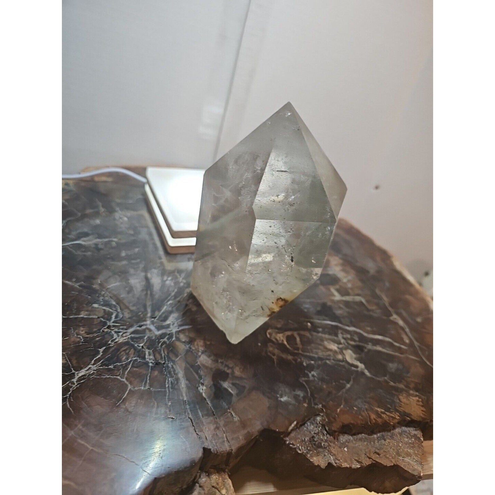 2.7LB Natural Green Ghost Phantom Quartz Crystal Obelisk Wand Point Healing. by CrystalCloud Company