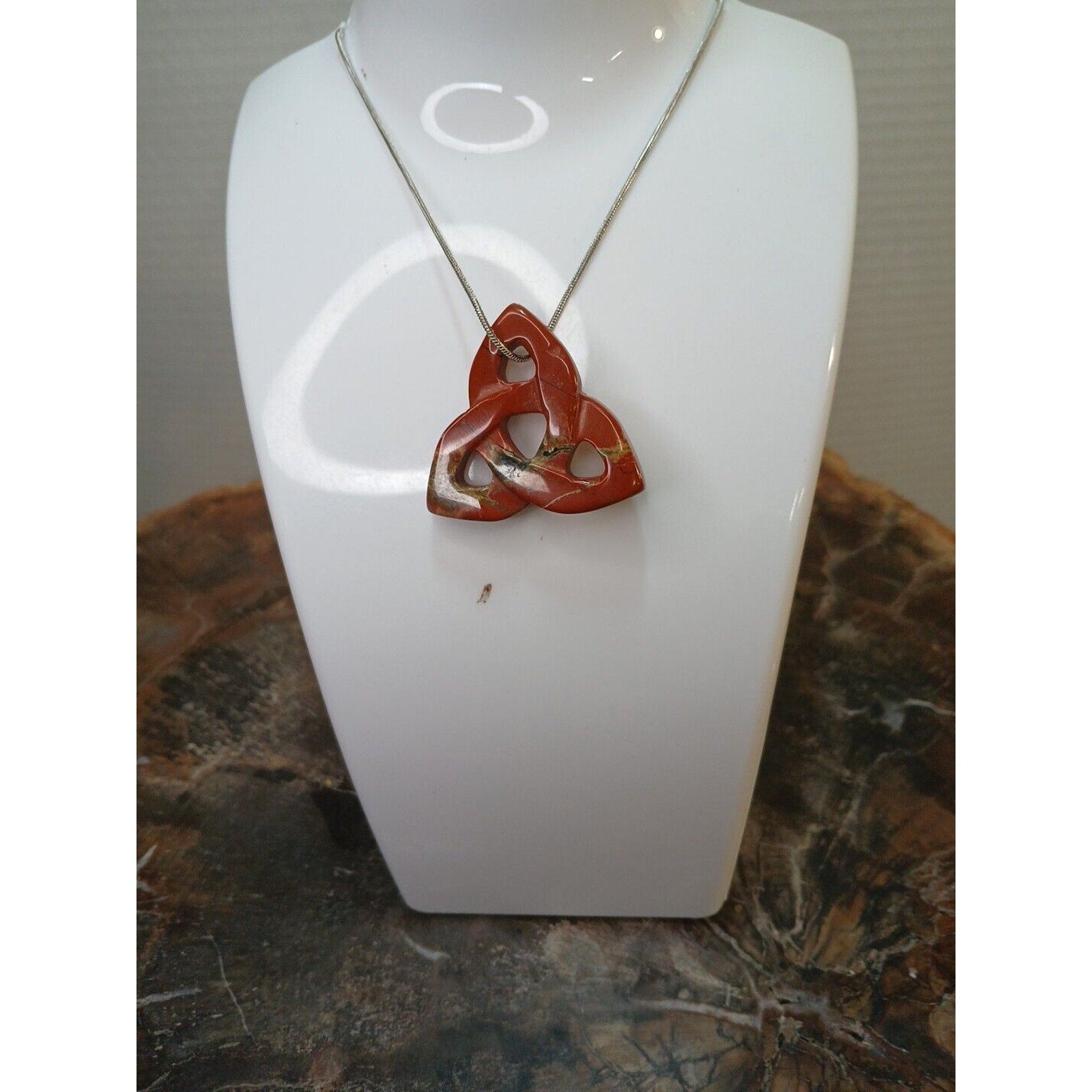 Ocean Jasper Agate Necklace W/925 Silver Chain by CrystalCloud Company