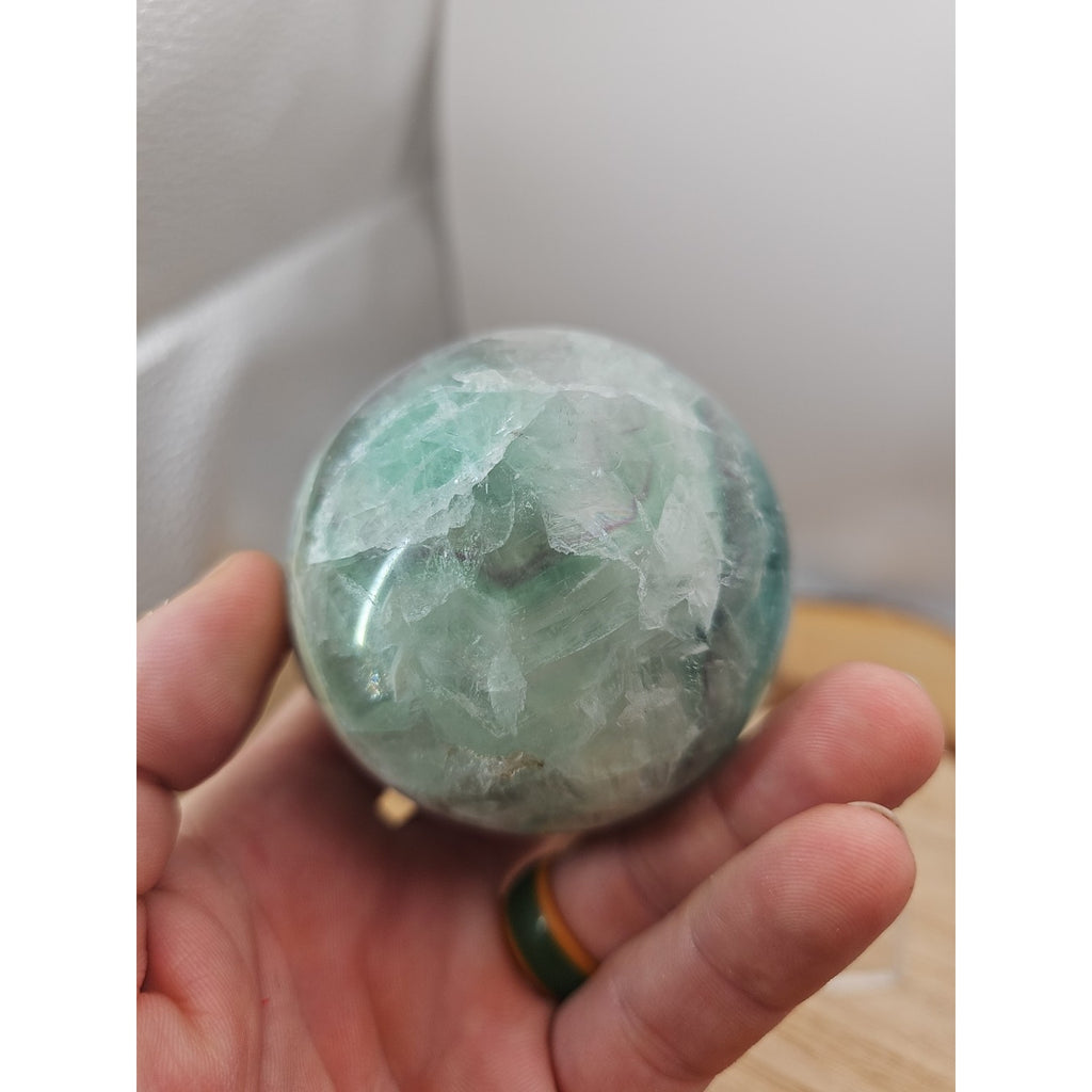 1.16lb Natural Rainbow Fluorite Quartz Crystal Sphere Ball Polished by CrystalCloud Company