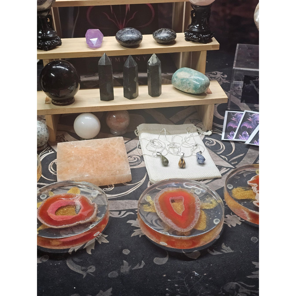 Huge Crystal Collection Lot — Agate Coasters, Towers, Spheres, Necklaces, Candles & More