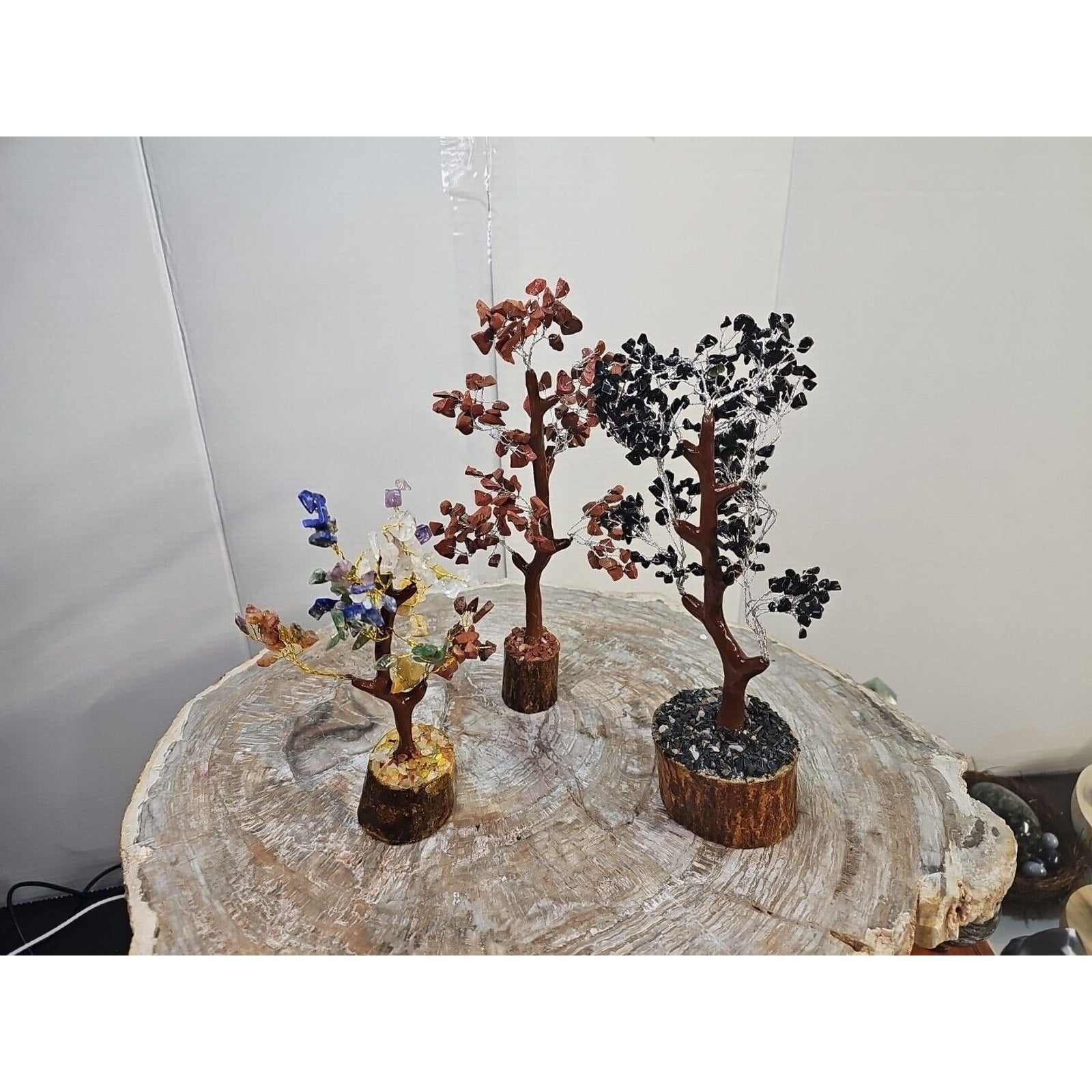 Crystal Gemstone Bonsai Tree — Carnelian, Amethyst & Quartz on Gold Branches | CrystalCloud Company by CrystalCloud Company