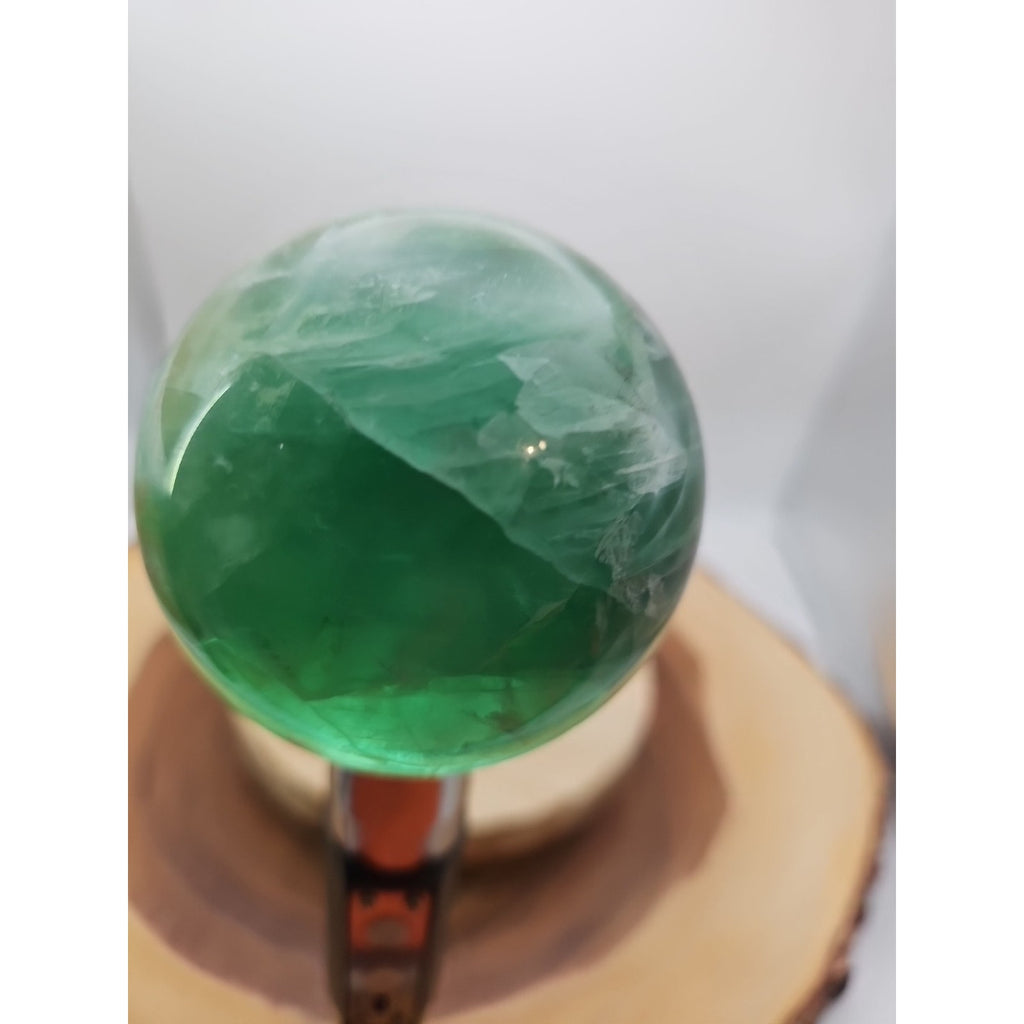 1.59lb Natural Rainbow Fluorite Quartz Crystal Sphere Ball Polished by CrystalCloud Company