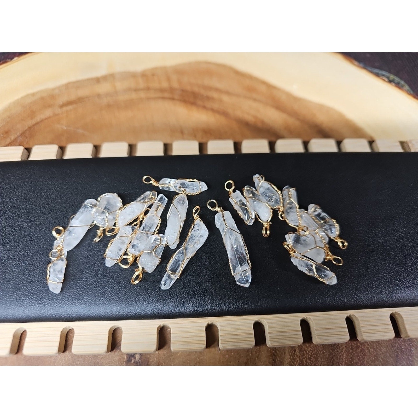 Wire Wrap Quartz Crystal Lot Of 19 by CrystalCloud Company