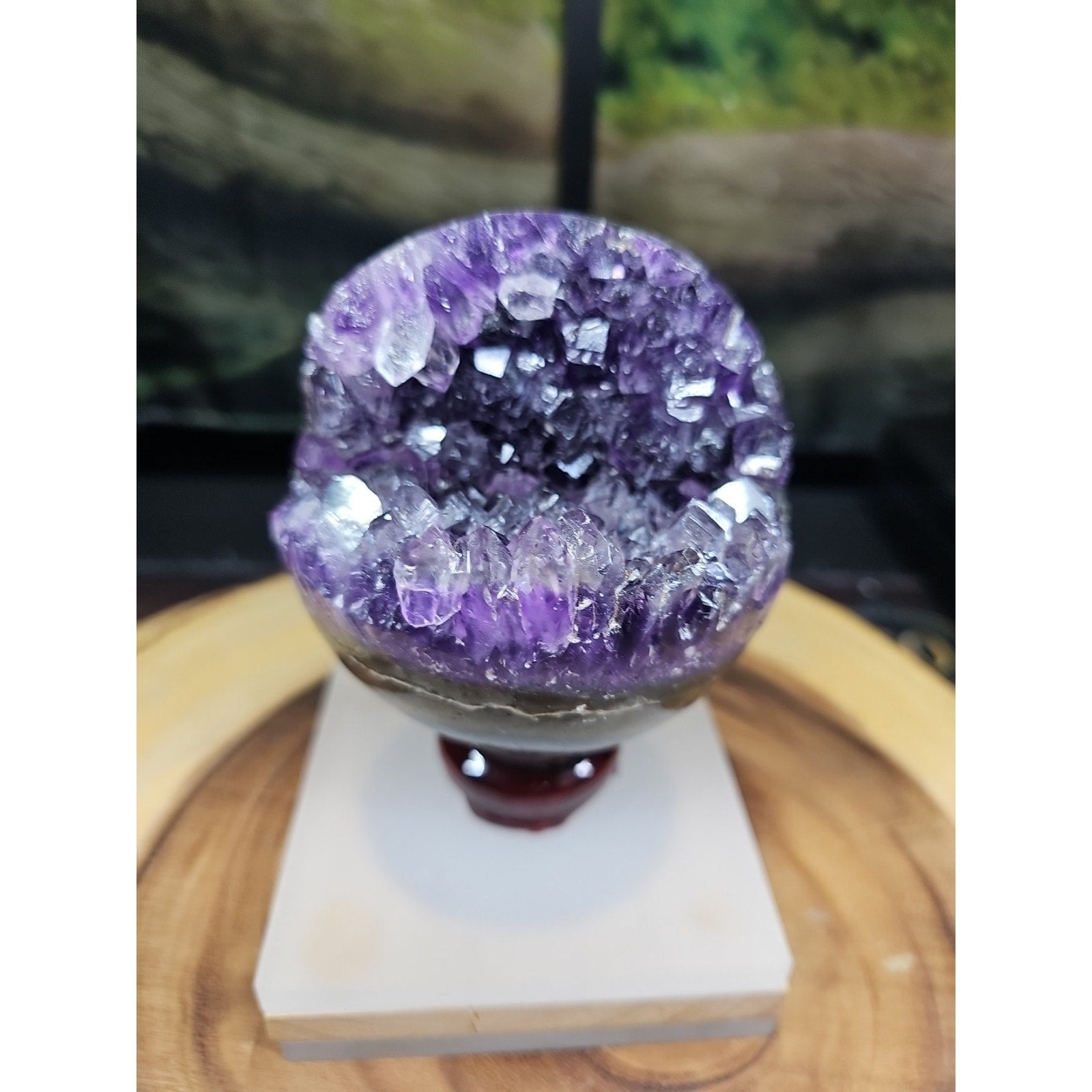 1.92LB Natural Purple Crystal Cave Quartz Open Crystal Ball Spiritual Healing by CrystalCloud Company