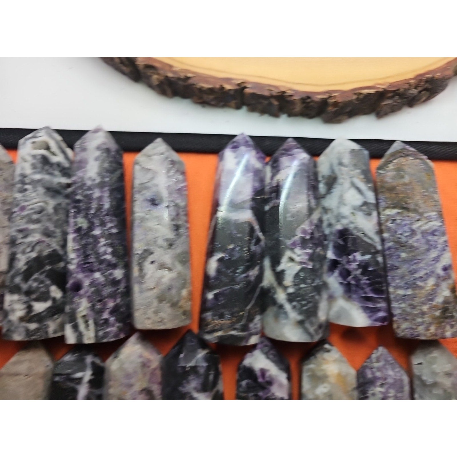 2Pcs Natural Rainbow Fluorite Quartz Crystal Point Tower Polished 4in Tall Avg by CrystalCloud Company