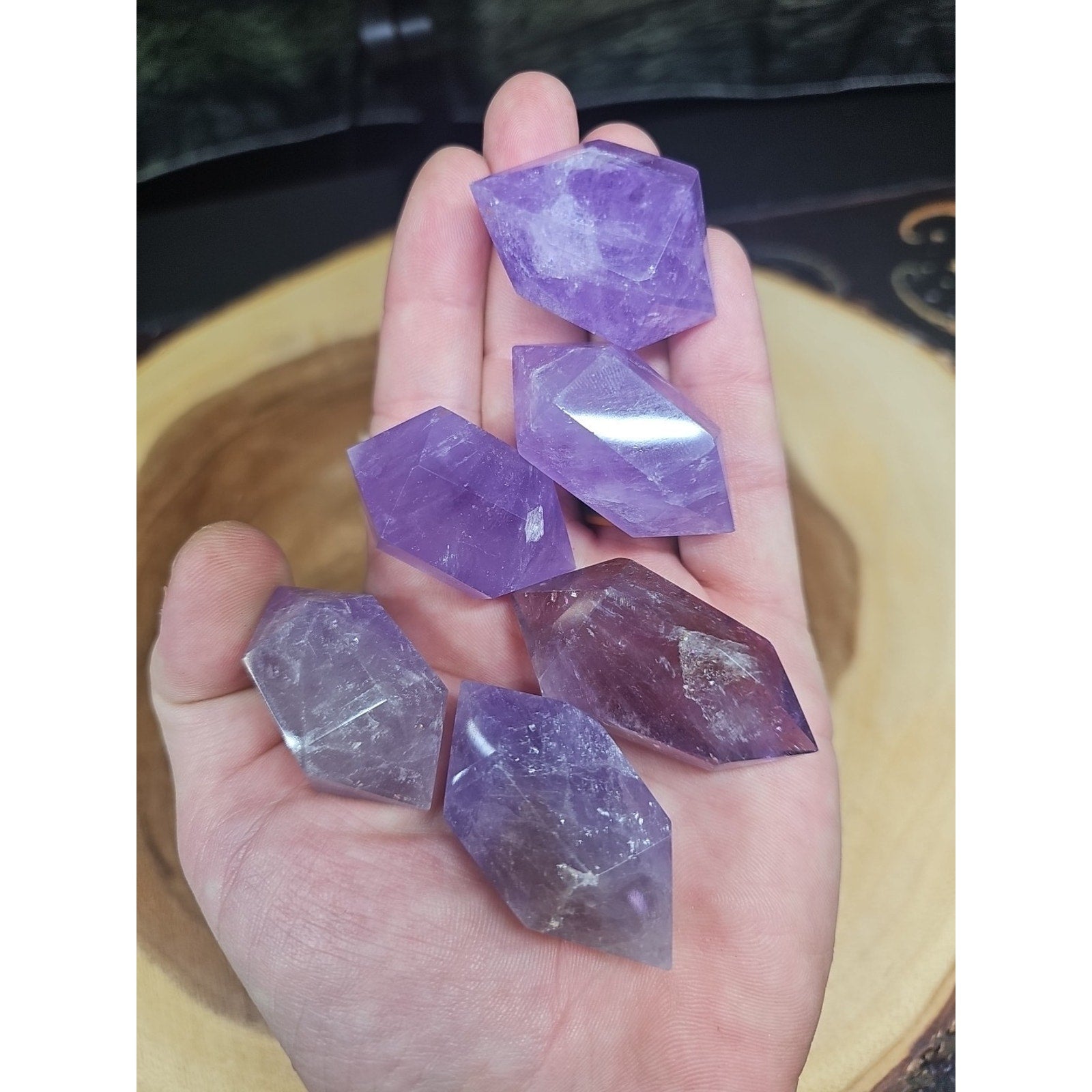 1each Natural Purple Amethyst Quartz Crystal Double Point Wand by CrystalCloud Company