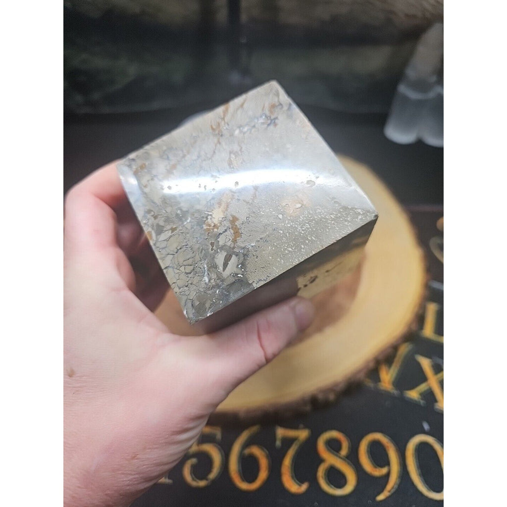 2.41LB 1Pcs Natural Ocean Jasper Onyx Quartz Crystal Geode Square Heptahedron by CrystalCloud Company