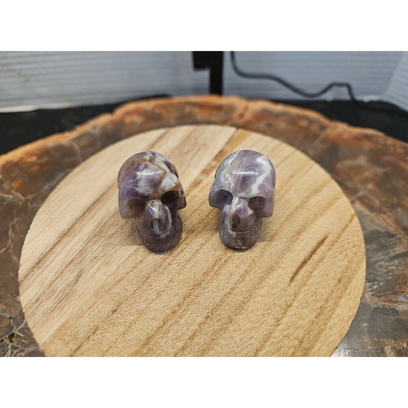 Dream Amethyst Crystal Skull Pair — 93g, Polished Display Pieces | CrystalCloud Company by CrystalCloud Company
