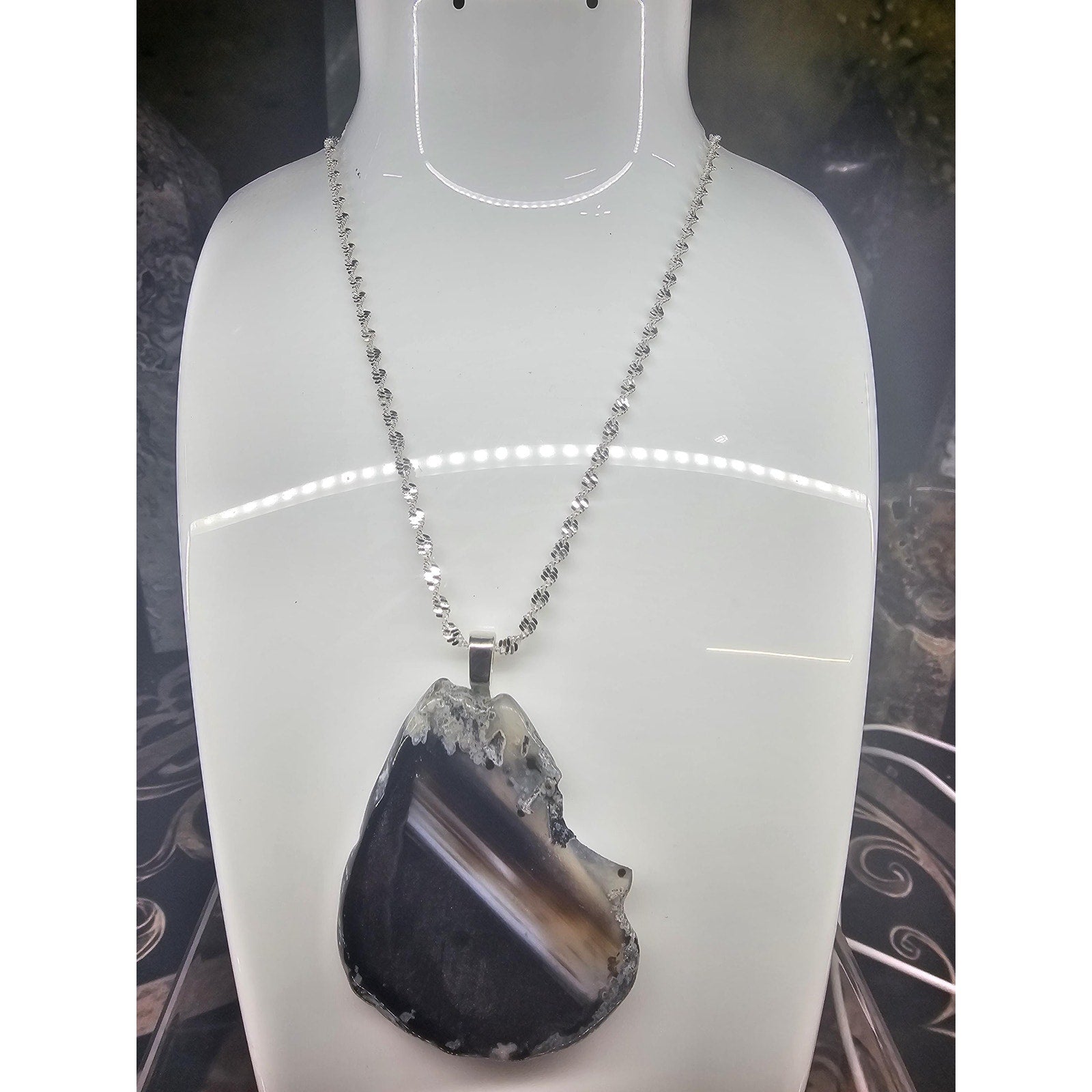 Brown agate Pendant Necklace by CrystalCloud Company