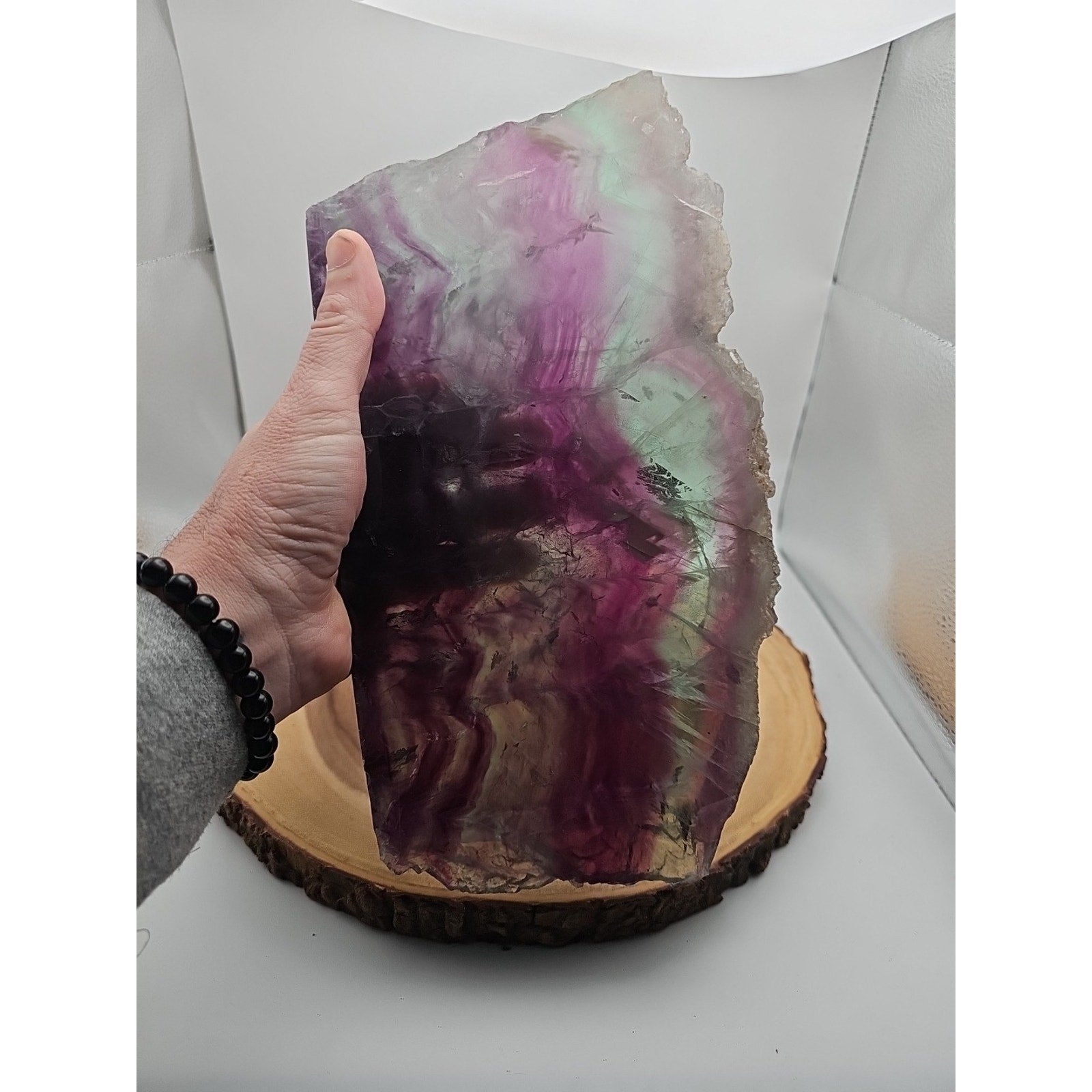 5.7LB Natural Fluorite Quartz Crystal Sheet - Vitreous Mineral Specimen | CrystalCloud Company by CrystalCloud Company