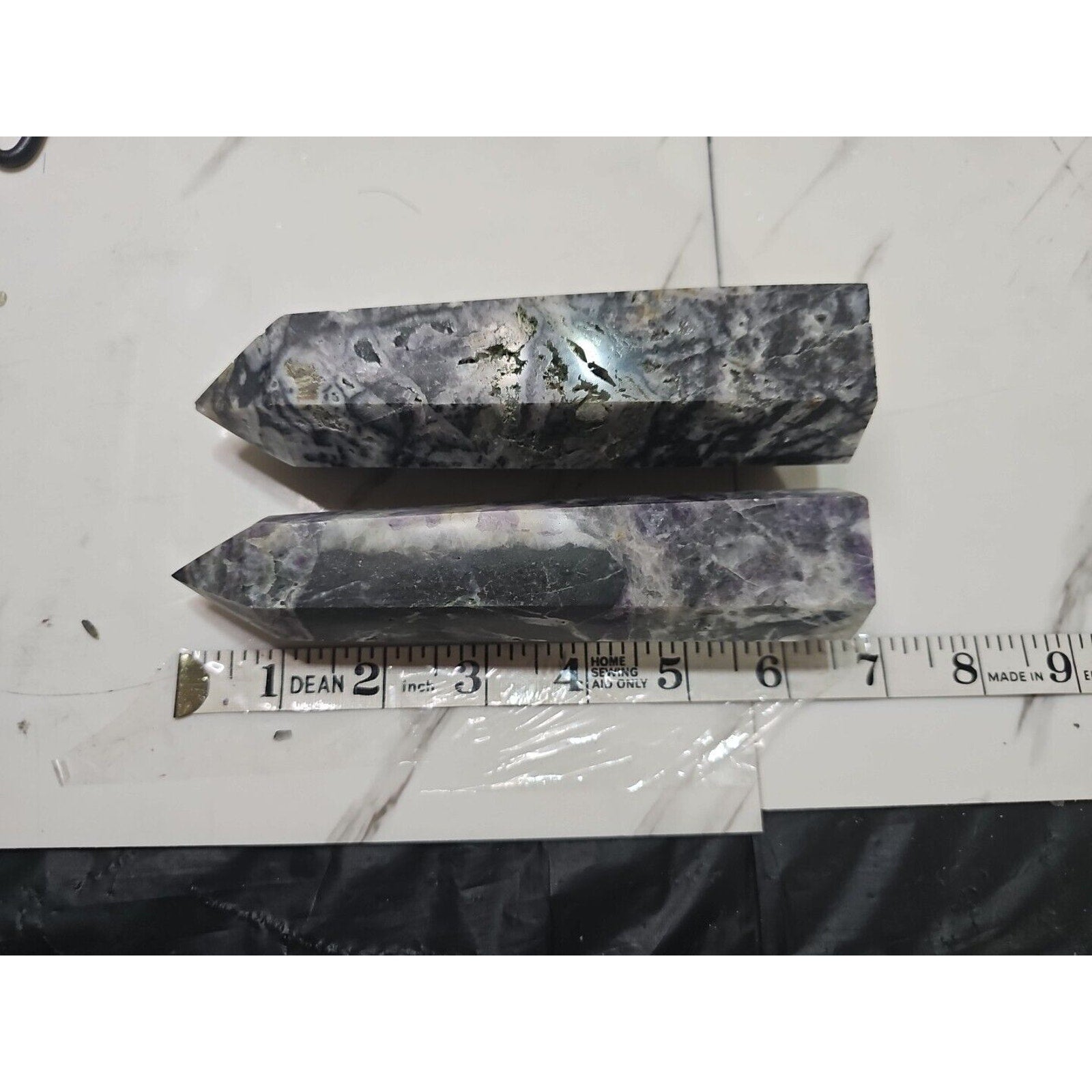 2Pcs Natural Purple Fluorite Quartz Crystal Point Tower Polished by CrystalCloud Company