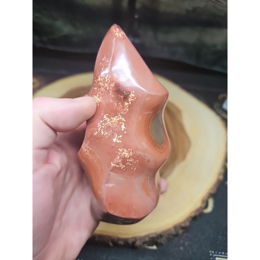 1.25LB 1Pcs Natural Polychrome Ocean Jasper Crystal Flame Point Carved Healing by CrystalCloud Company